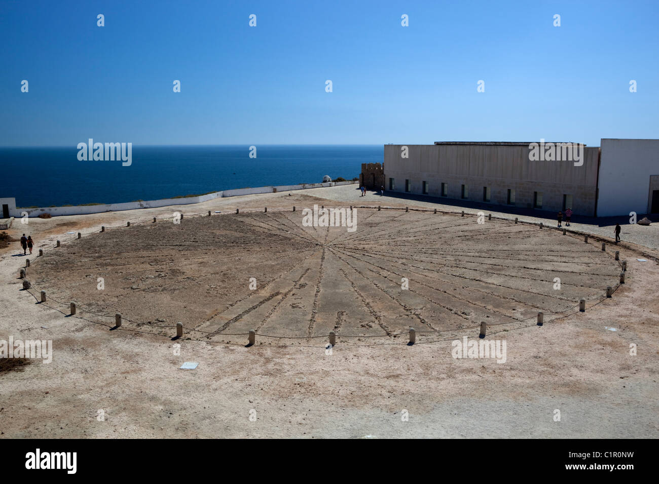 Stone Rose compass inside the Fortress of Henry the Navigator Stock Photo