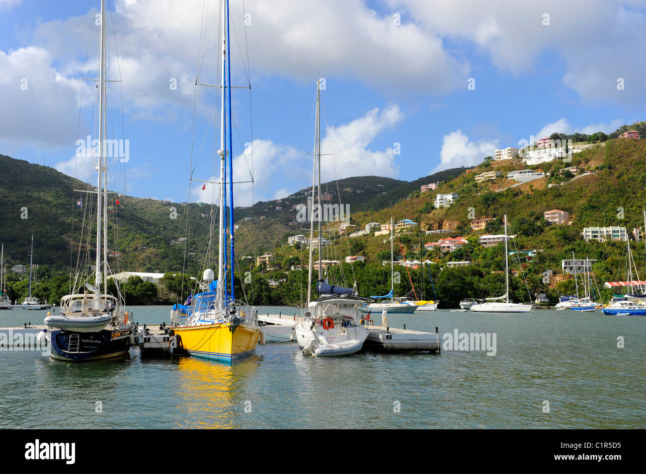 Boats in Harbor Road Town Tortola BVI Caribbean Cruise Stock Photo Alamy