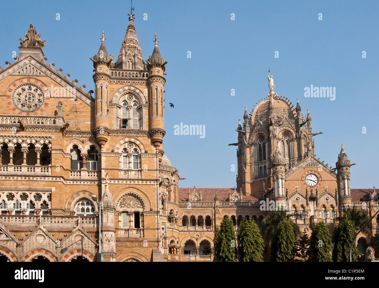 Chhatrapati Shivaji Terminus in Mumbai, formerly the Victoria Central Train Station Stock Photo