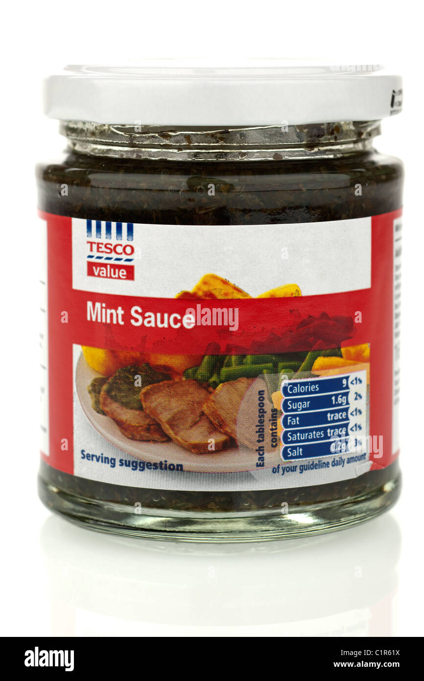 Jar of tesco value mint sauce Stock Photo Alamy