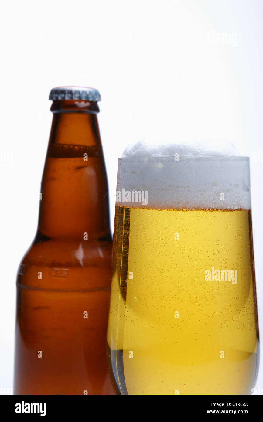 draft beers and bottled beers Stock Photo Alamy