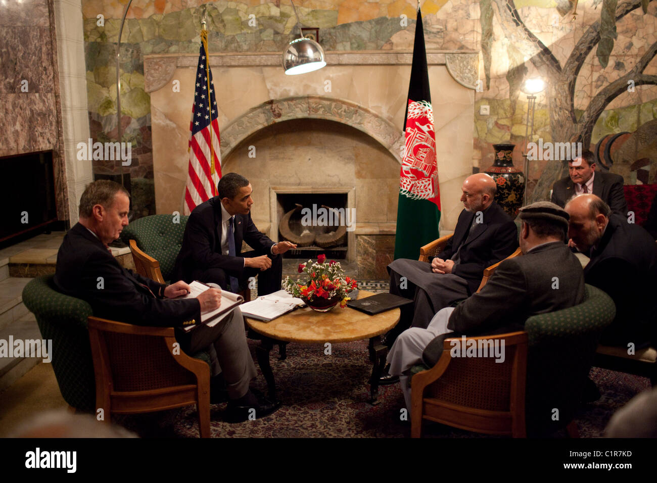Obama at Bagram Airfield in Afghanistan Stock Photo
