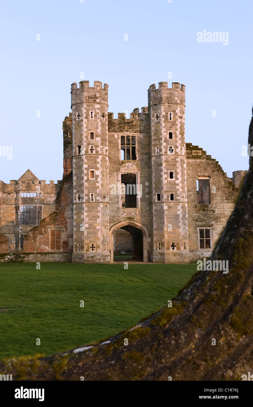 The ruins of Cowdray House in Cowdray Park, Midhurst, West Sussex