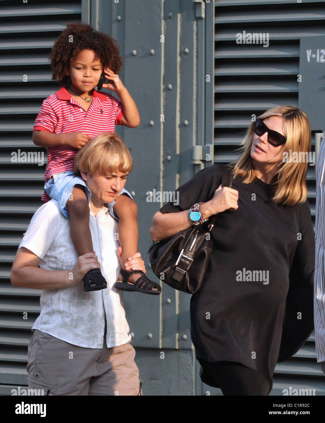 Heidi Klum and son Henry walking in Greenwich Village New York City. 16