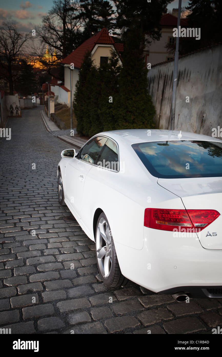 Audi A5 coupe white sports car Stock Photo - Alamy
