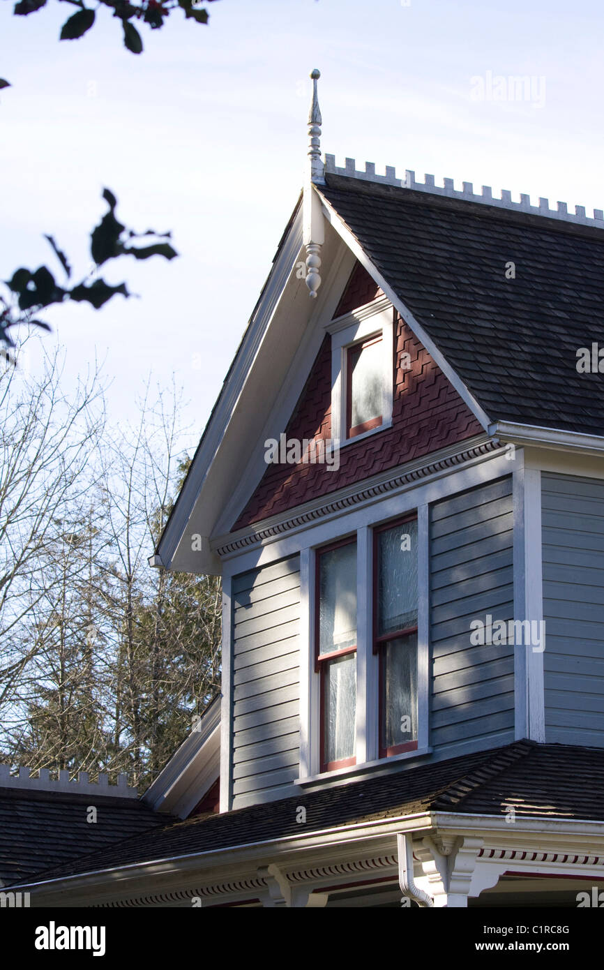 Architectural details Historic Stewart House at Elgin Heritage Park