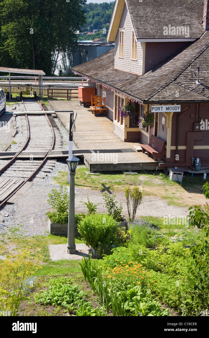 Station museum in Port Moody, BC, Canada. Historical railway station Stock Photo