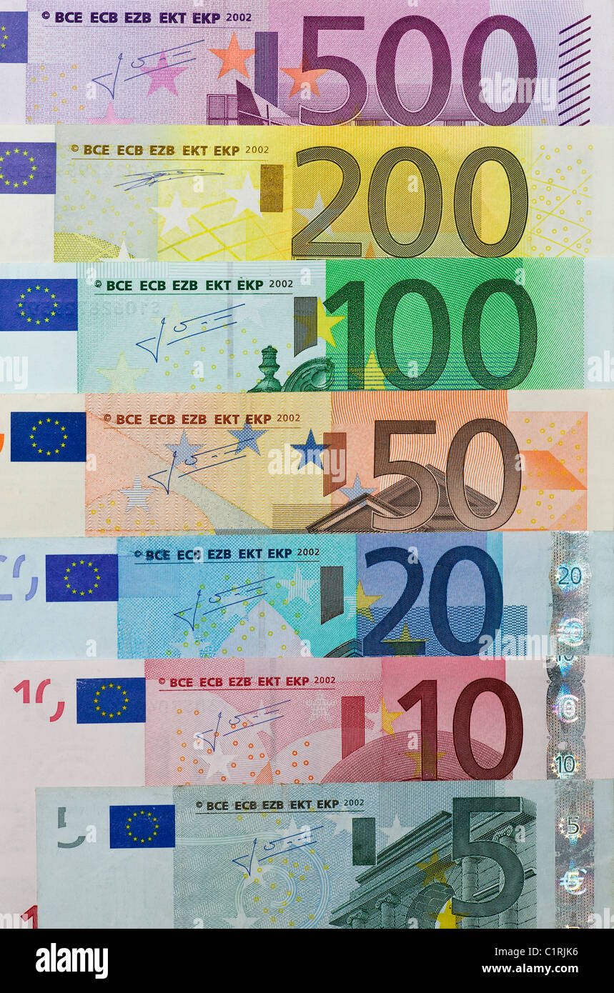 Euronotes Stock Photo