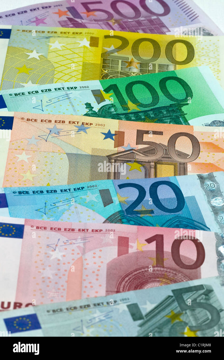 Euronotes Stock Photo