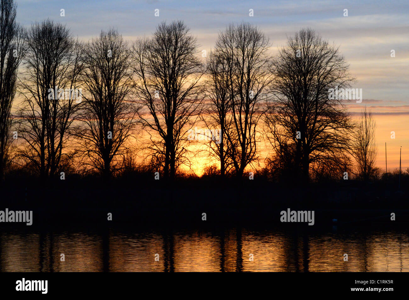 Thames at sunset, Kingston, Surrey, UK ARTIFEX LUCIS Stock Photo