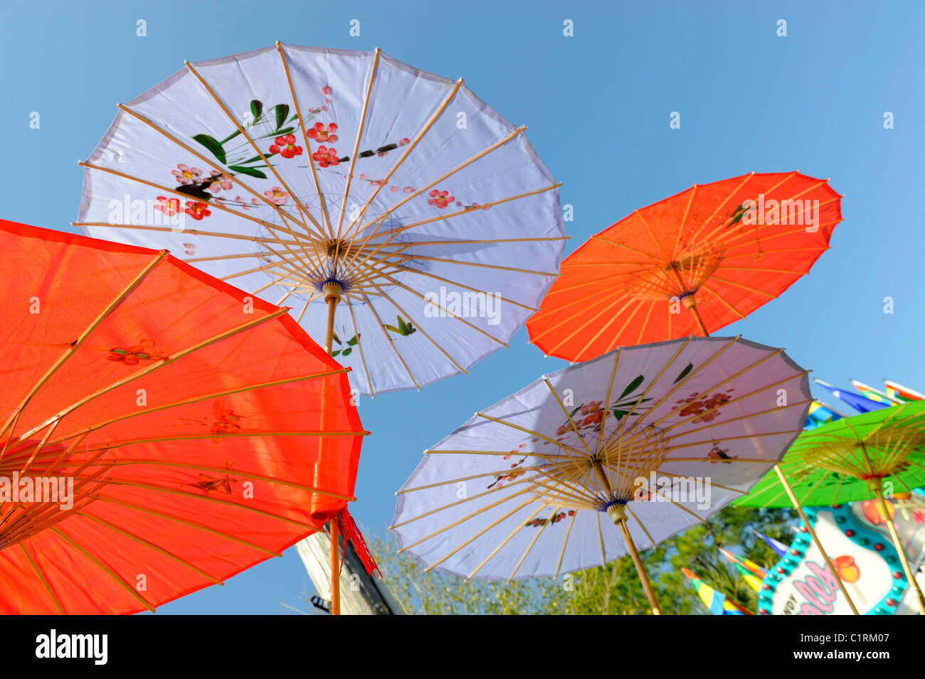 Colorful parasol umbrella Stock Photo