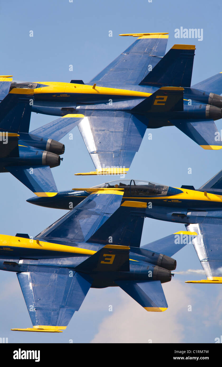 Naval Blue Angels flying team. Stock Photo