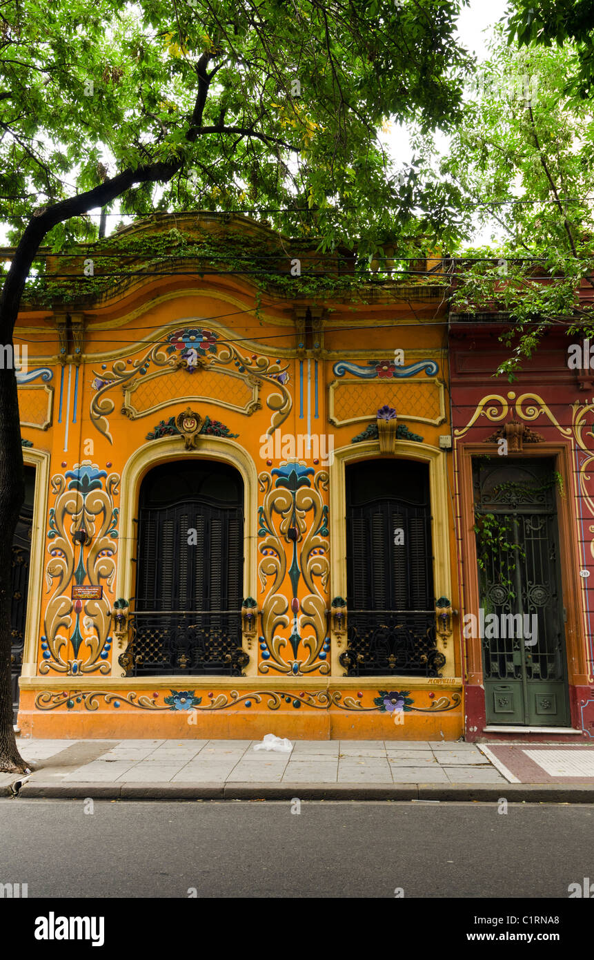 Street in the Carlos Gardel neighborhood, Buenos Aires, ARGENTINA Stock Photo
