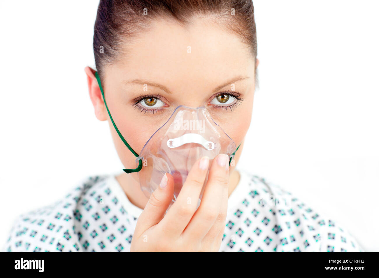 Woman wearing gas mask looking hi-res stock photography and images - Alamy