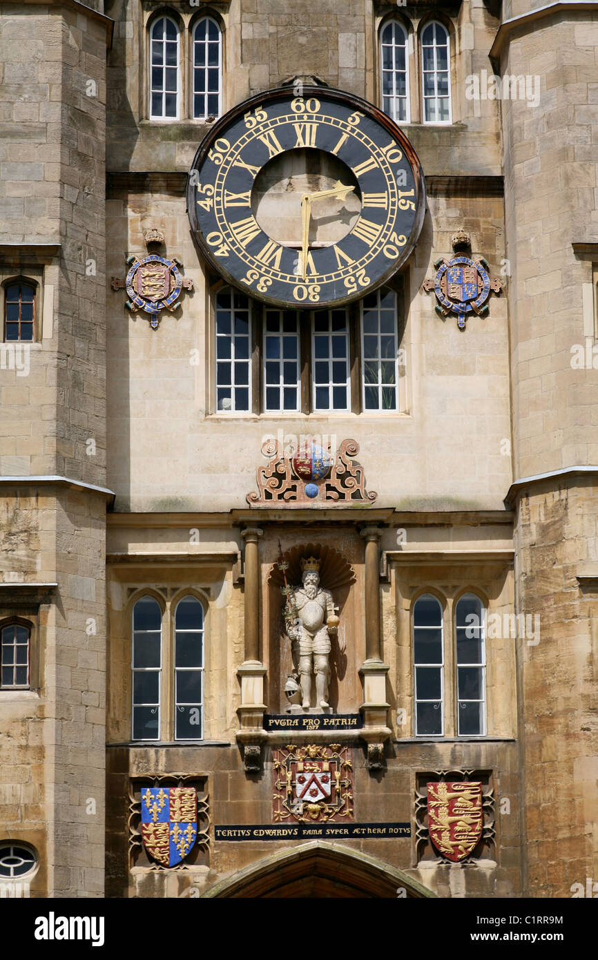Cambridge University, Trinity College clocktower Stock Photo Alamy