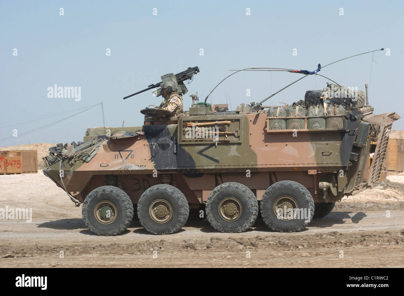 A LAV III infantry fighting vehicle in Afghanistan. Stock Photo
