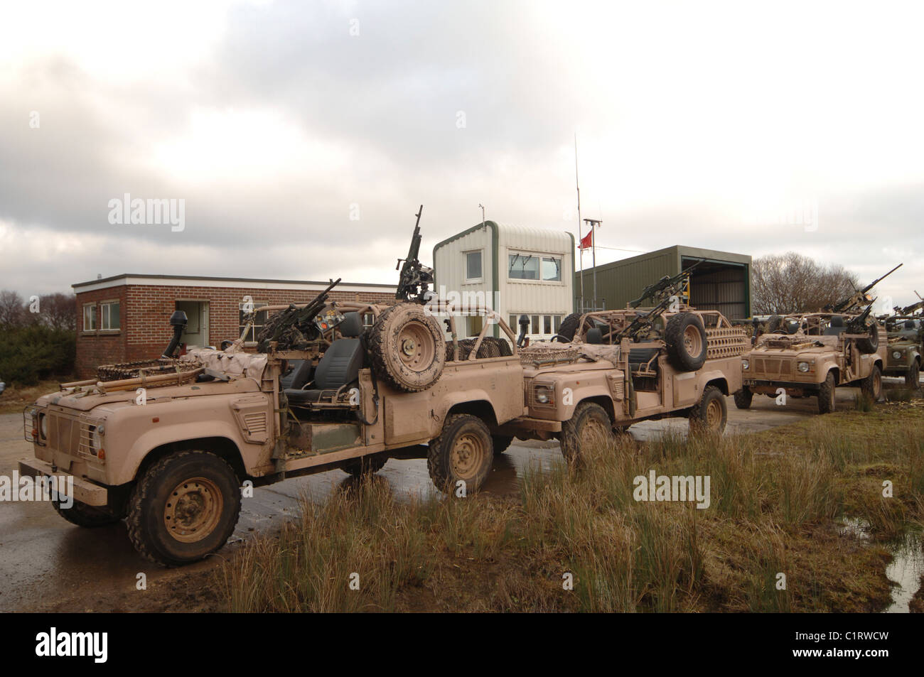 A Pink Panther Land Rover desert patrol vehicle of the British Army. Stock Photo