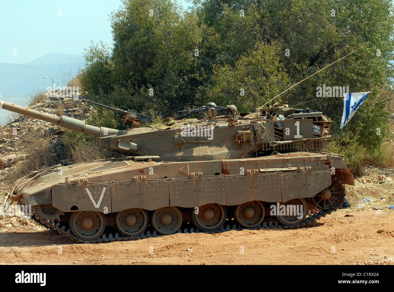 The Merkava Mark III-D main battle tank of the Israel Defense Force. Stock Photo