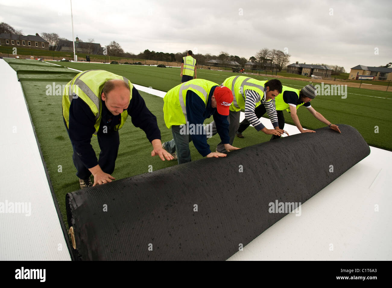 Laying Artificial Turf Stock Photo Alamy