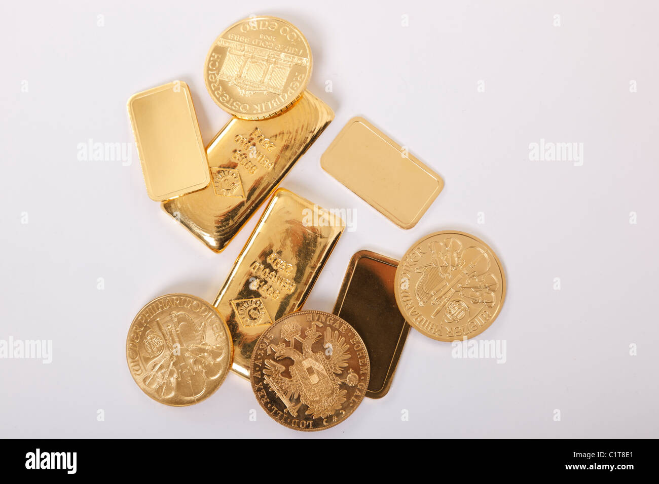 gold bars, gold coins Stock Photo - Alamy