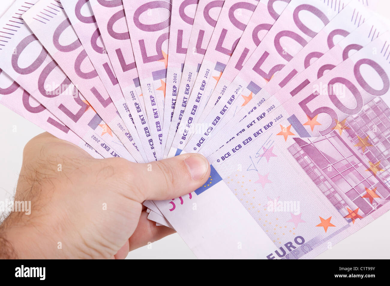 500 Euro bank notes in hand Stock Photo - Alamy