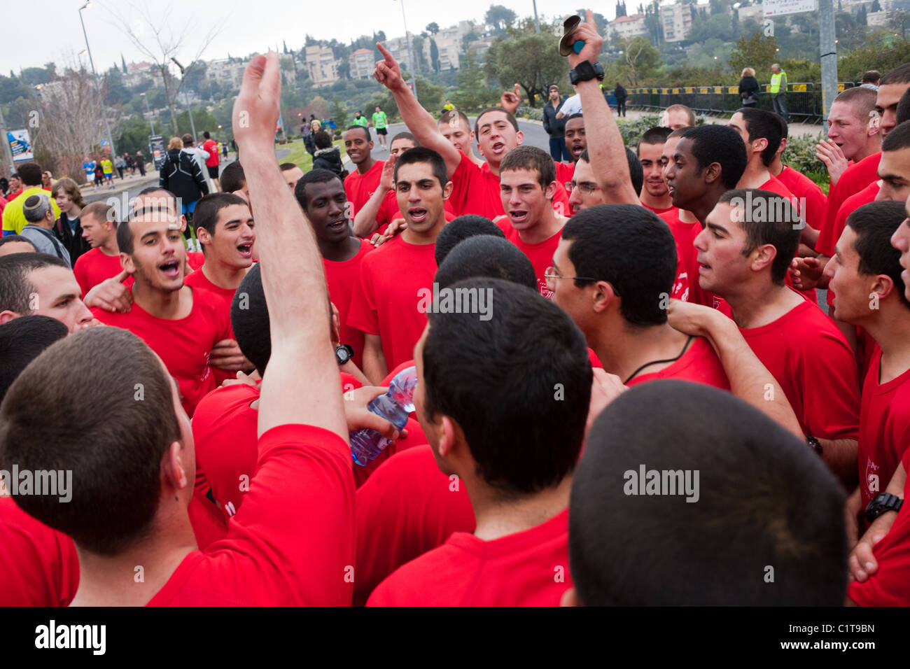 First Jerusalem International Full-Marathon that took place today with 10,000 participants. Jerusalem, Israel. 25/03/2011. Stock Photo