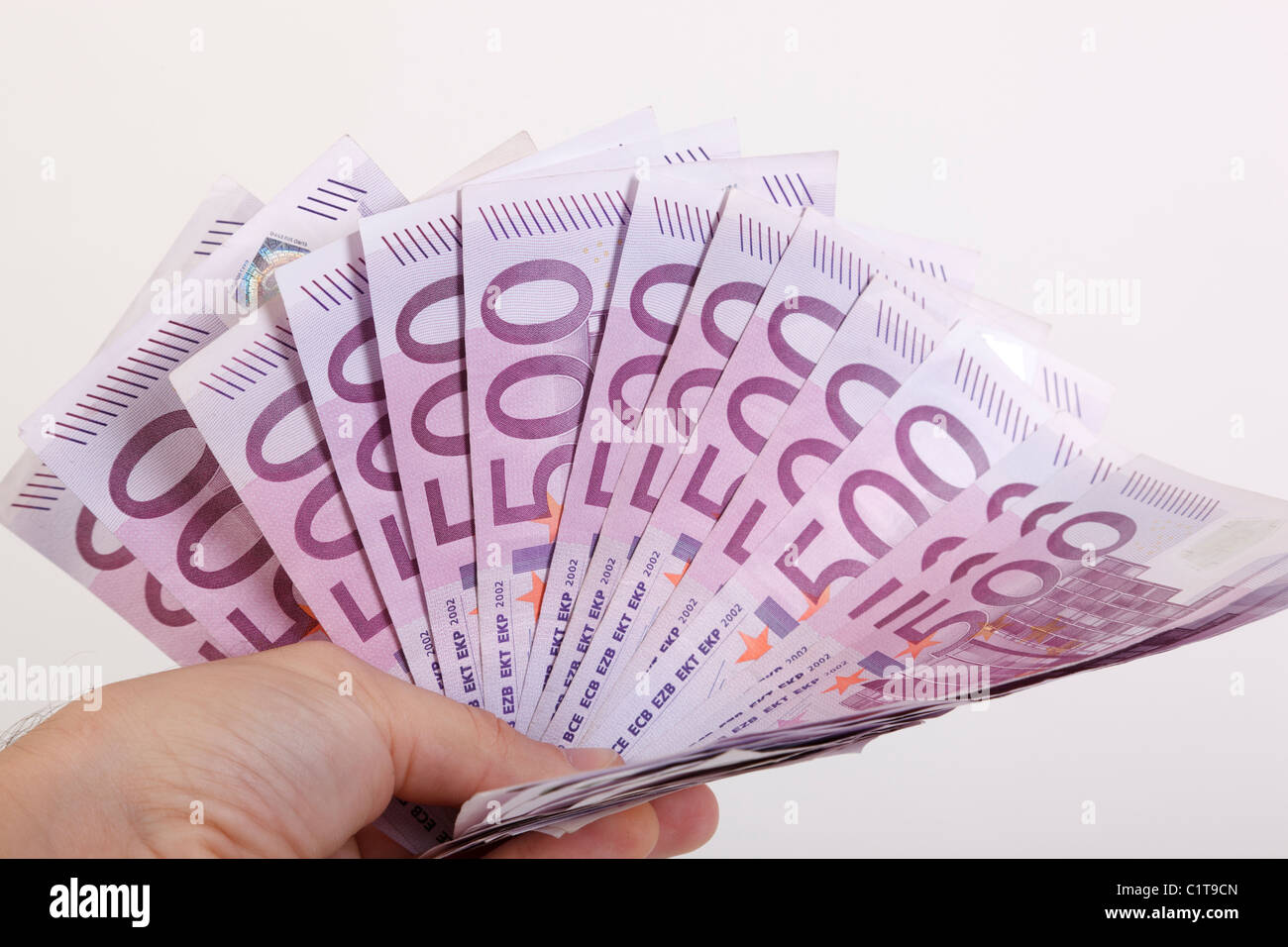 500 Euro bank notes in hand Stock Photo - Alamy