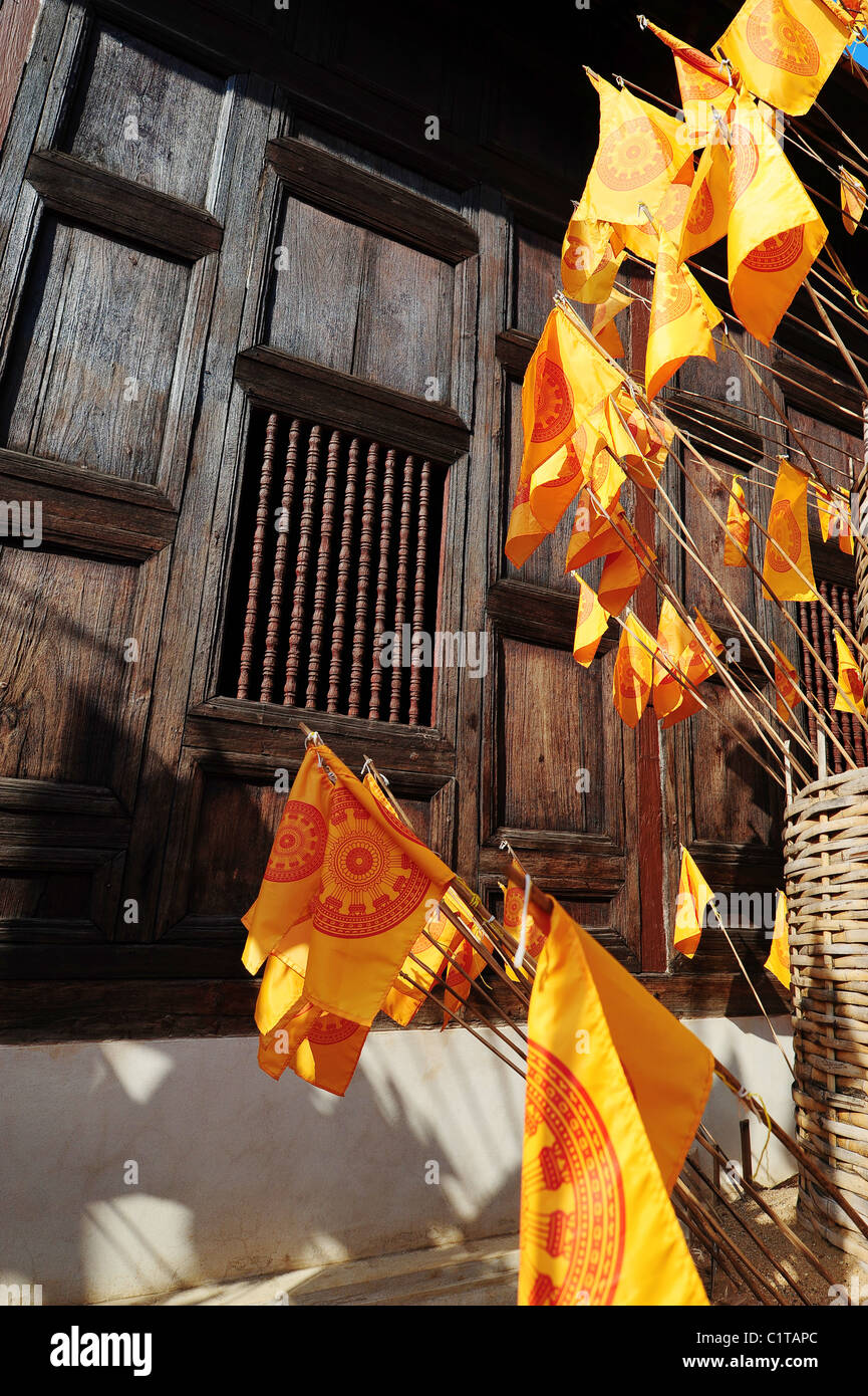 Wat Phan Tao, Chiang Mai during the Loy Kratong Festival Stock Photo