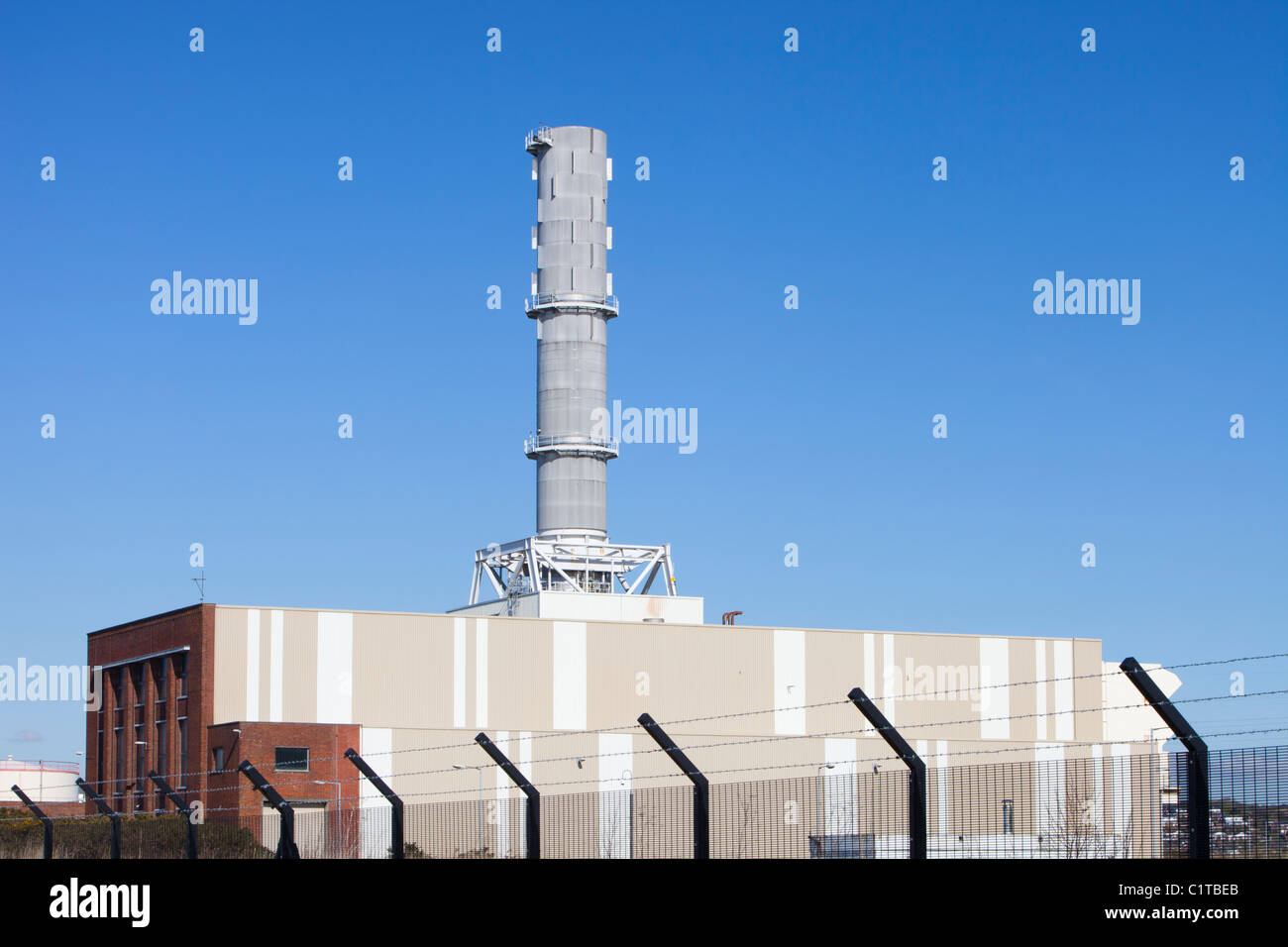 Roose, gas powered power station which uses natural gas from the Morecambe Bay gas field, Barrow in Furness, Cumbria, UK. Stock Photo