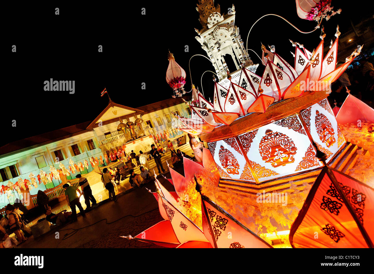 Parade - Loi Krathong Chiang Mai Stock Photo