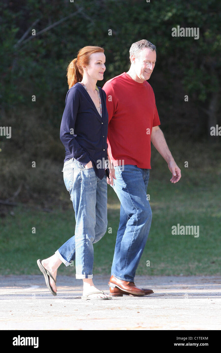 Marcia Cross and Tom Mahoney take their twin daughters Eden and