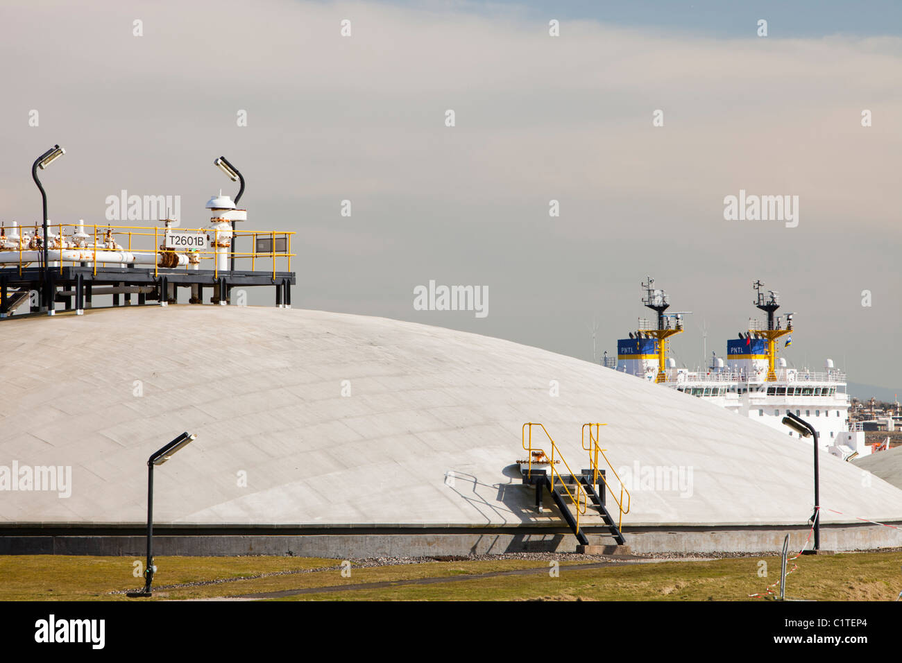 A Centrica Gas Condensate storage plant at Barrow in Furness, Cumbria, UK, that stores natural gas from the Morecambe Bay gas Stock Photo