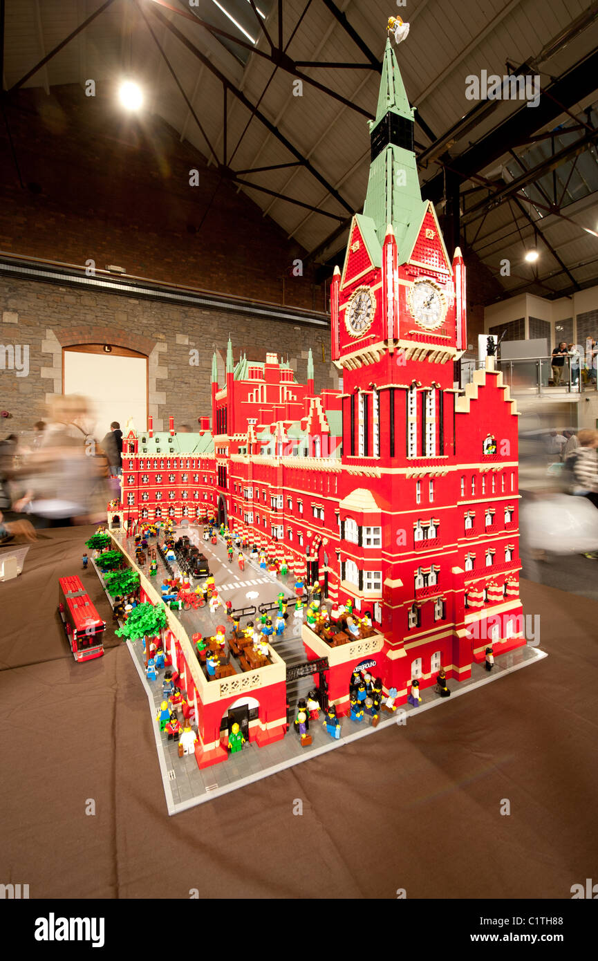 A Lego model of St Pancras station Stock Photo