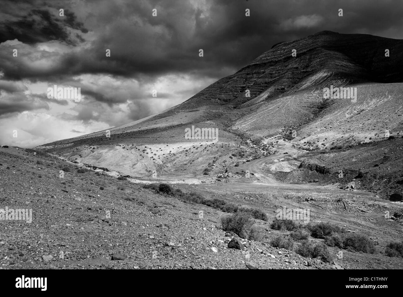 dramatic landscape of lanzarote, spain Stock Photo