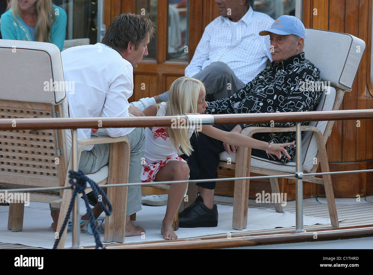 Edwin Van Der Saar and Mohamed Al Fayed on Al Fayed's Yacht 'SAKARA' while  on holiday in Saint Tropez. St Tropez, France Stock Photo - Alamy