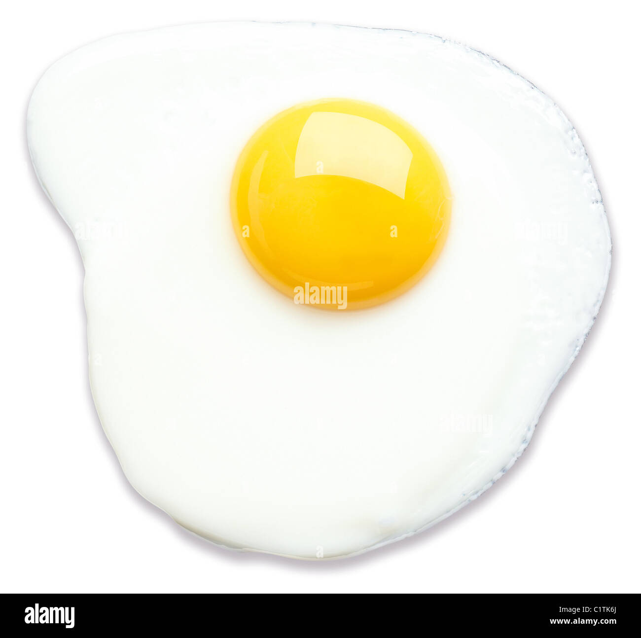 a fried egg isolated on white with a clipping path Stock Photo