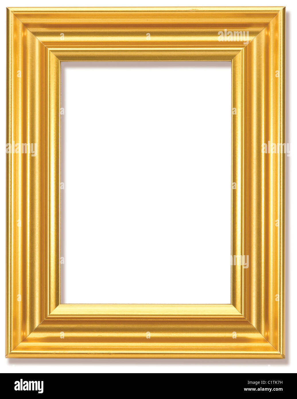 a gold picture frame isolated with clipping path Stock Photo