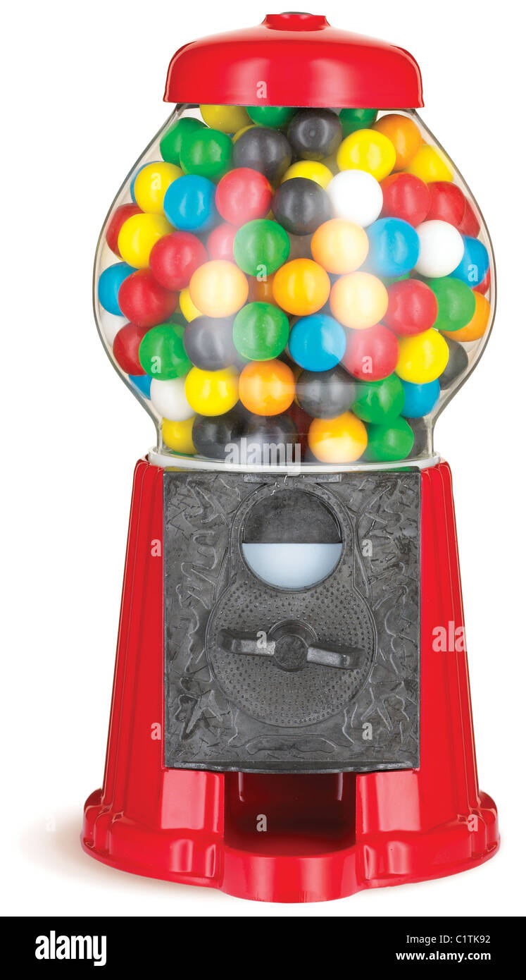 a gumball machine isolated on white with clipping path Stock Photo