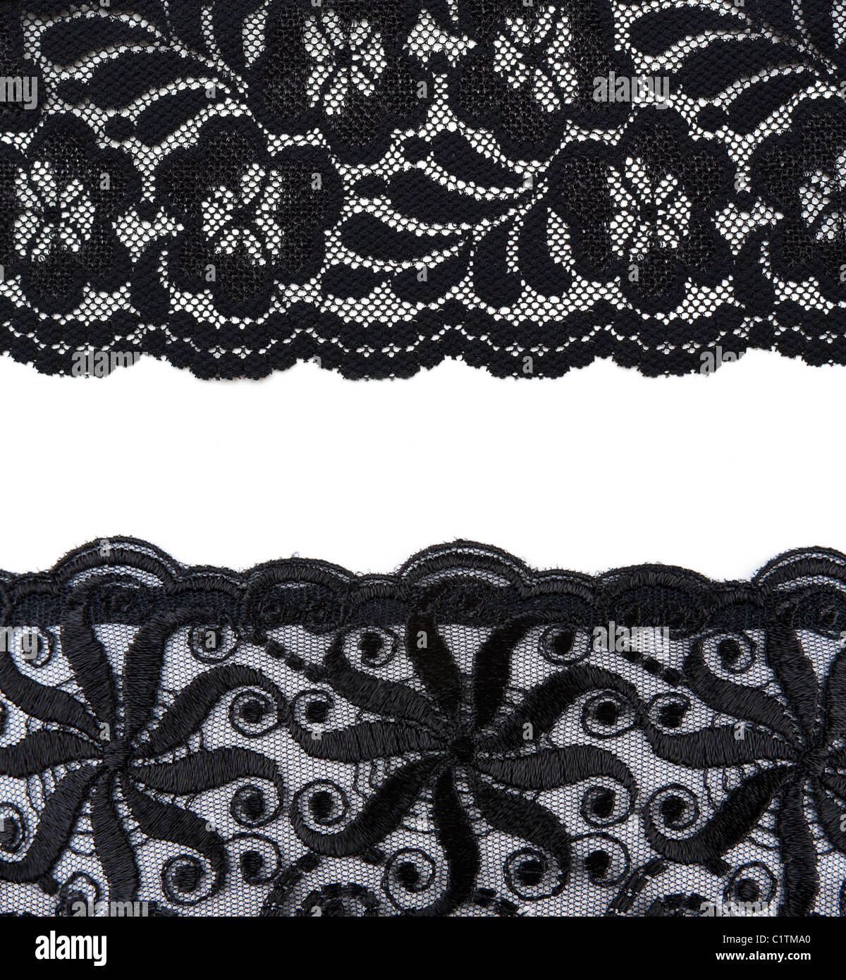 Collage lace with pattern on white background. Picture is stuck from several photographies Stock Photo