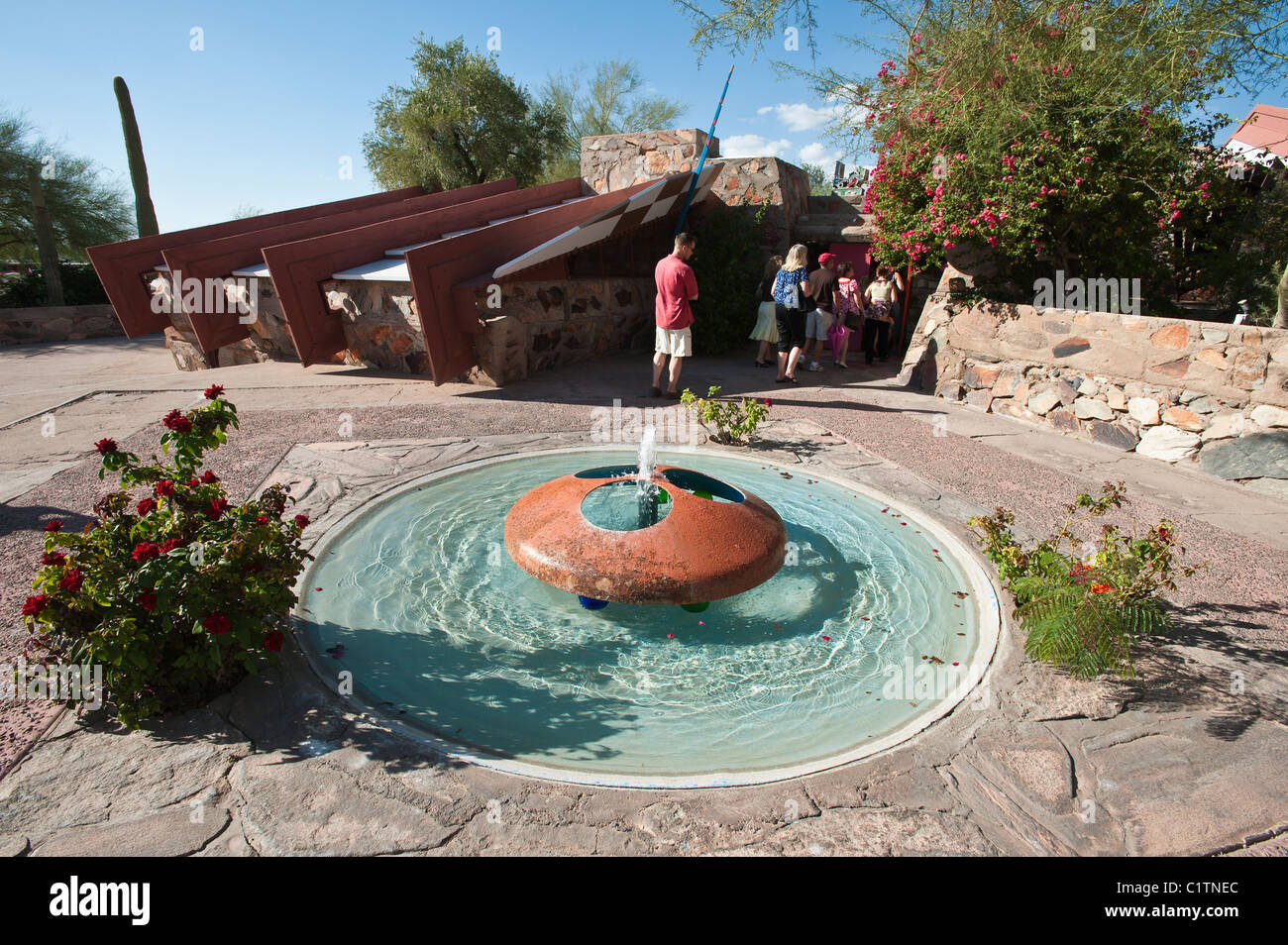 Fountain at Taliesin West, Frank Lloyd Wright winter home, Scottsdale ...