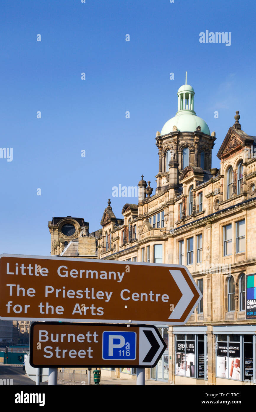 Little Germany Roadsign Bradford West Yorkshire England Stock Photo