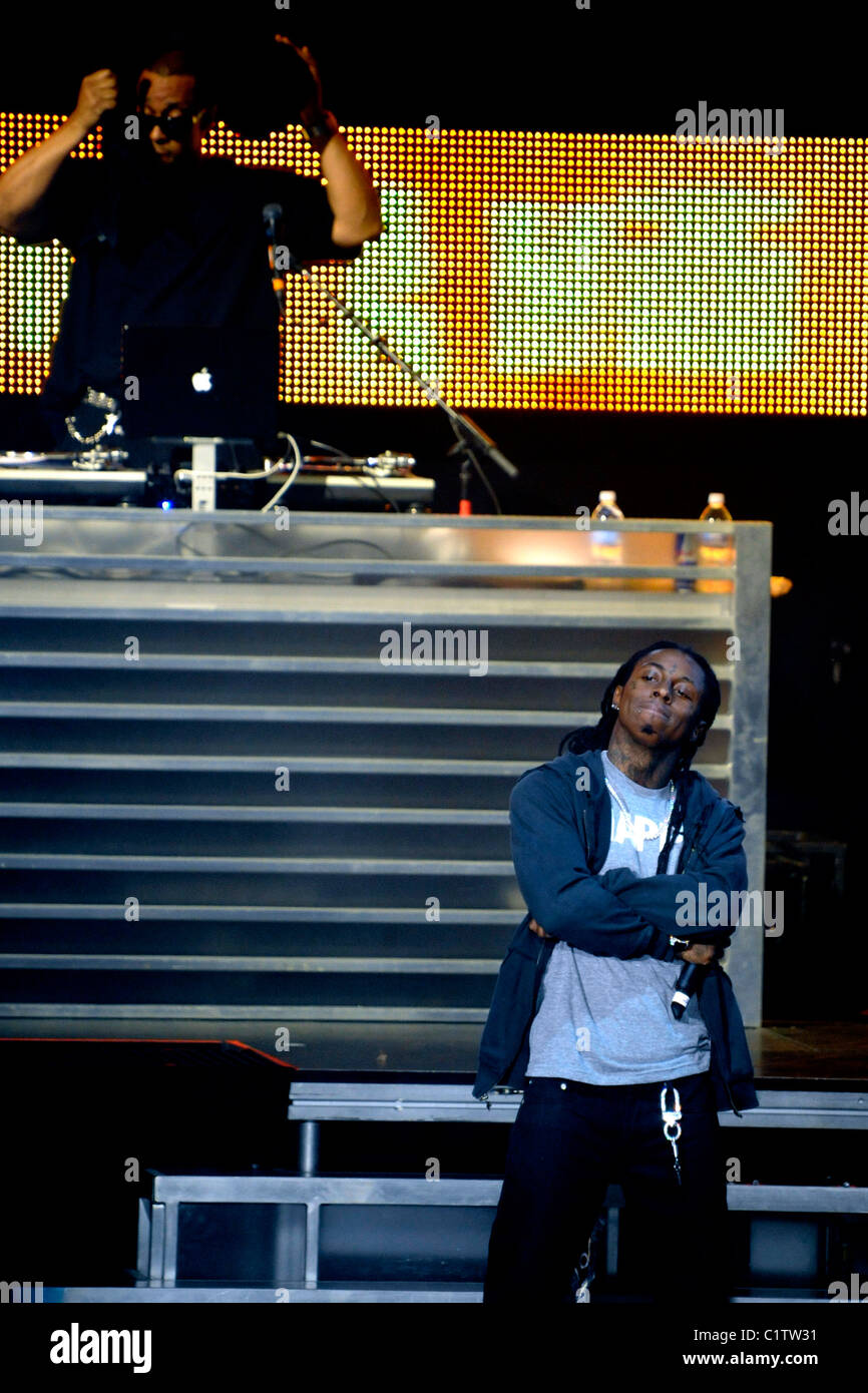 LiL Wayne aka Dwayne Michael Carter Jr. performing live on stage at the Molson Amphitheatre Toronto, Canada - 04.08.09 Stock Photo