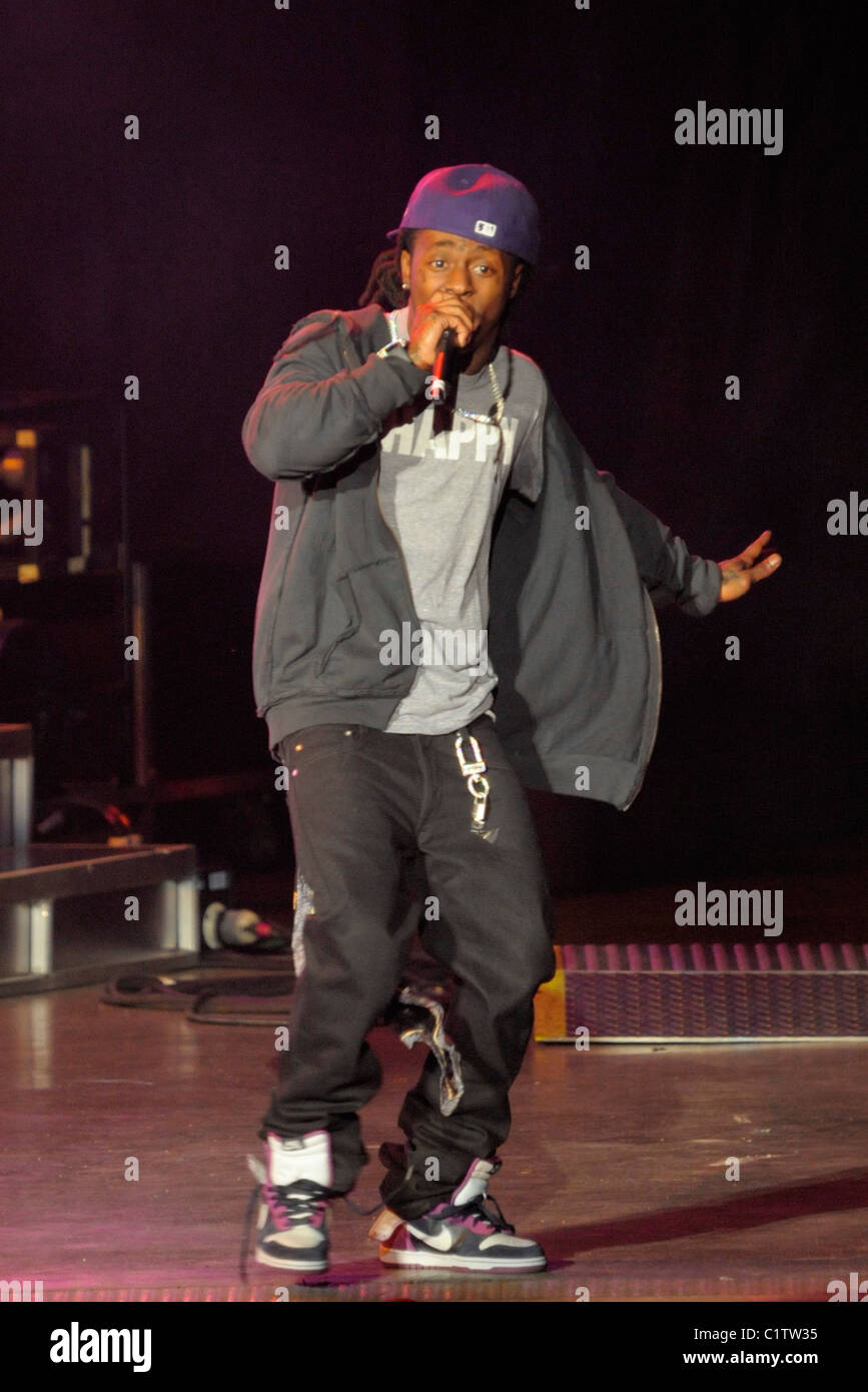 LiL Wayne aka Dwayne Michael Carter Jr. performing live on stage at the Molson Amphitheatre Toronto, Canada - 04.08.09 Stock Photo