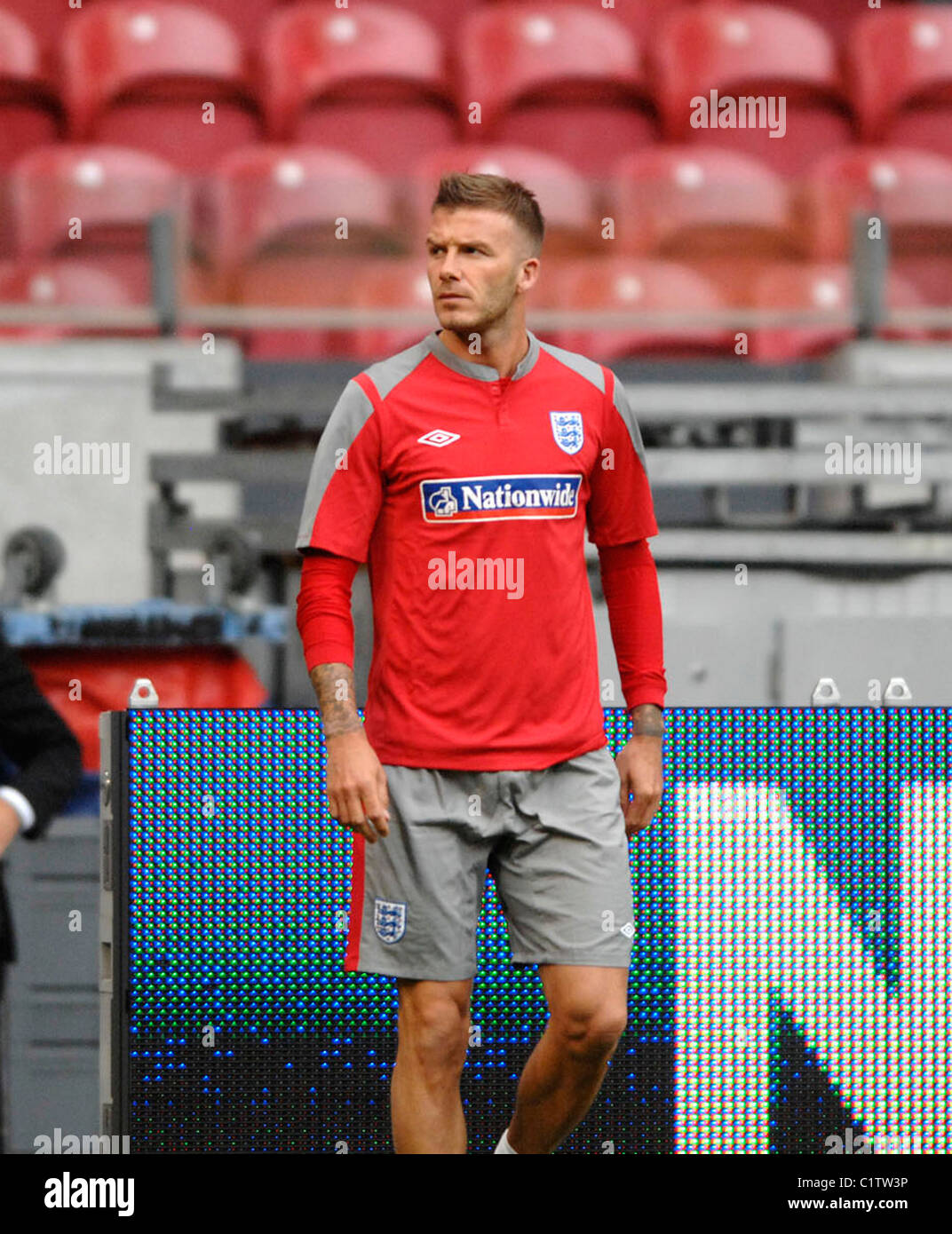David Beckham England football team training at the Amsterdam
