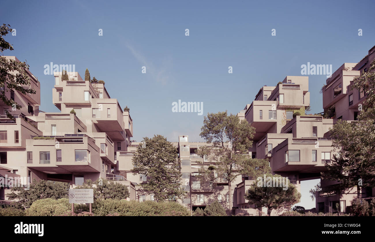 Habitat 67 housing buildings at Montreal, Quebec, Canada by Moshe