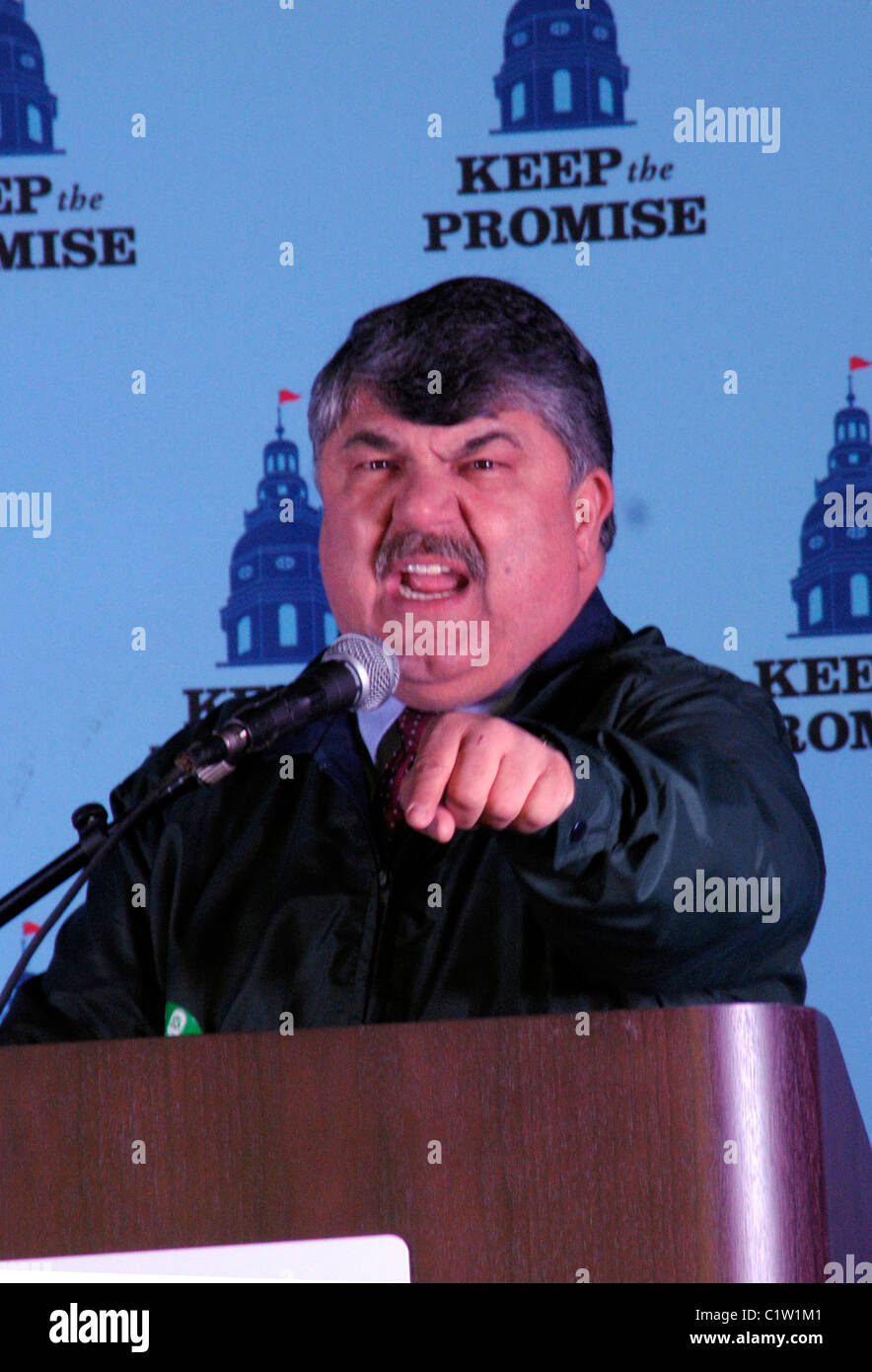 Richard Trumka president of the AFL CIO speaks at a union rally in Annapolis, Maryland Stock Photo