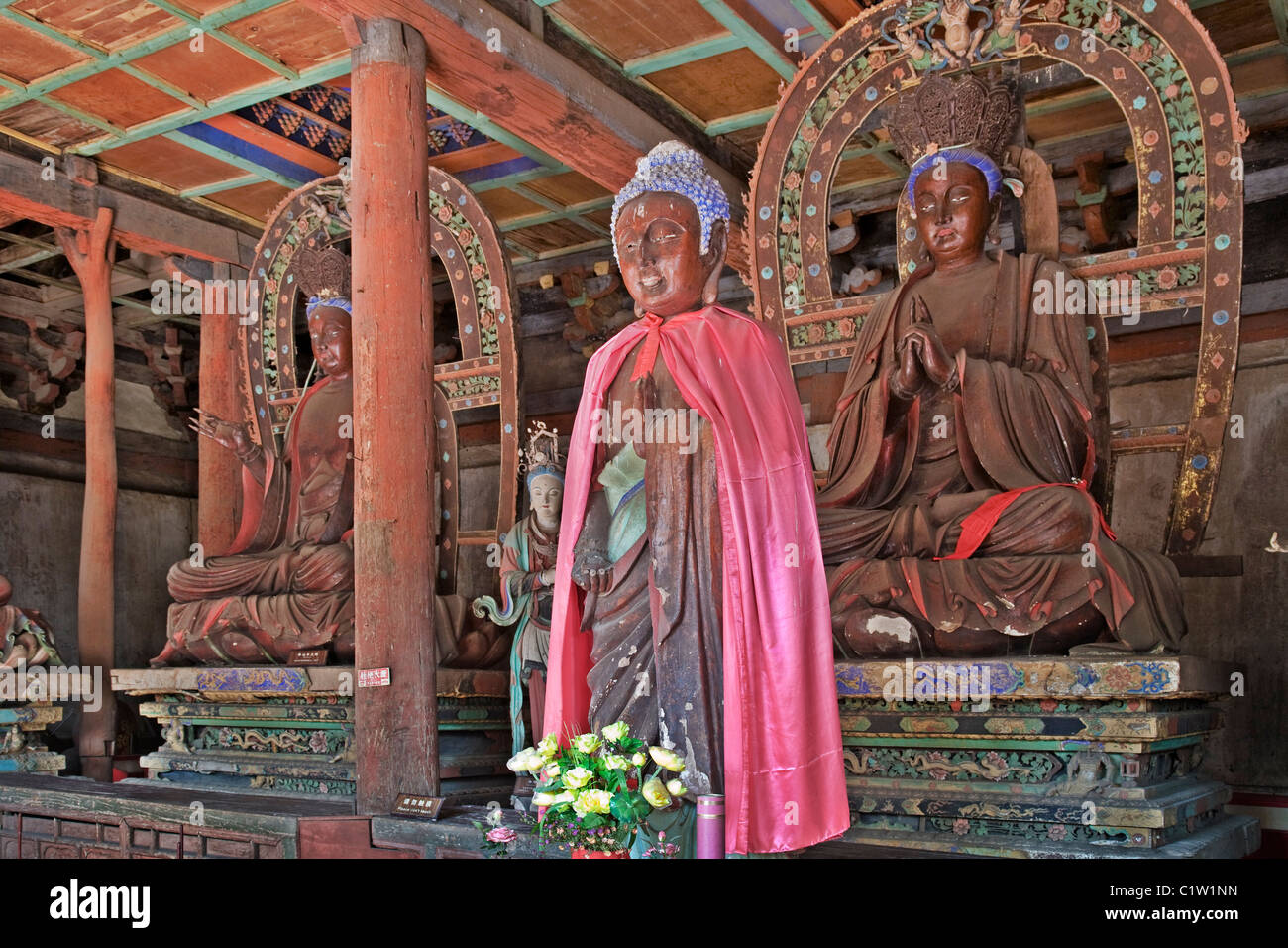 Statues of god in a temple, Mahavira Hall, Shuanglin Temple, Pingyao