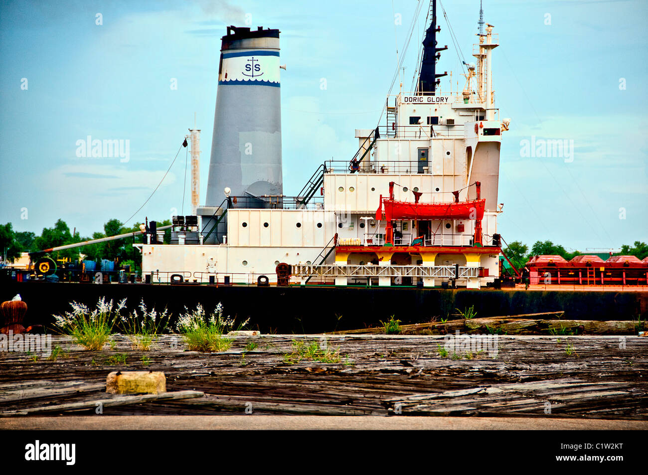Barge in a river, New Orleans, Louisiana, USA Stock Photo Alamy
