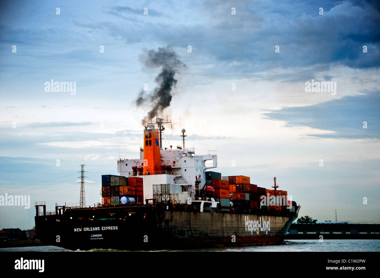 Ship in a river, Mississippi River, New Orleans, Louisiana, USA Stock Photo