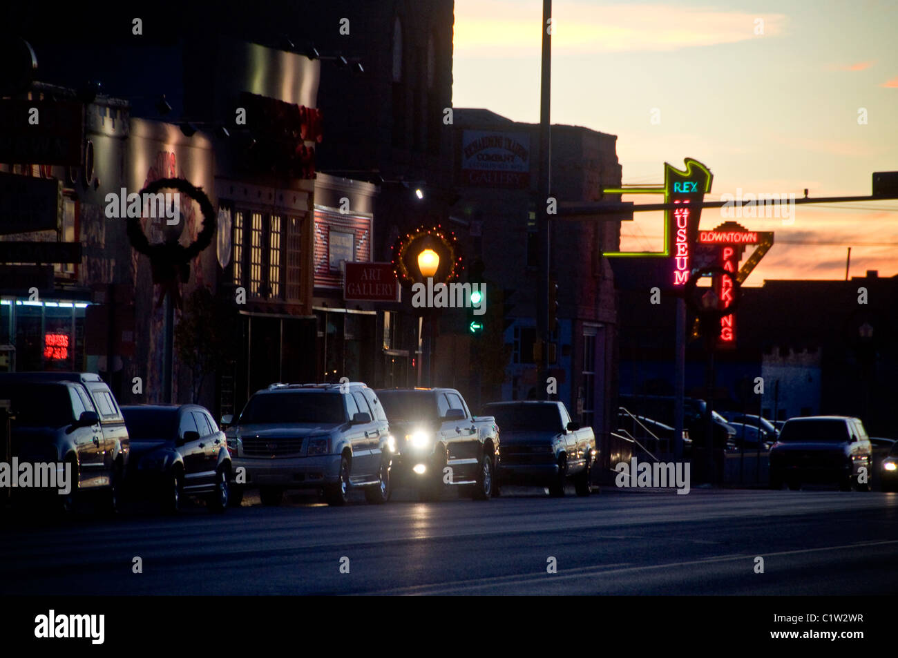 Traffic on the road, Route 66, Seligman, Arizona, USA Stock Photo Alamy